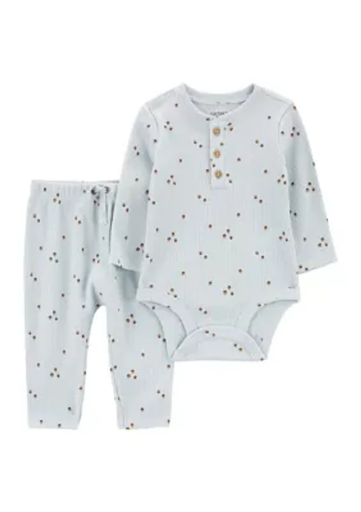 Baby Boys Printed Bodysuit and Pants Set