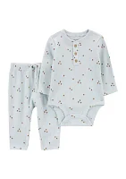 Baby Boys Printed Bodysuit and Pants Set