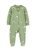 Baby Boys Interlock Snap Zip Printed Footie Pajamas