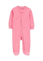 Baby Girls Microfleece Footie Pajamas