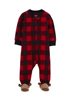 Baby Girls Microfleece Printed Footie Pajamas