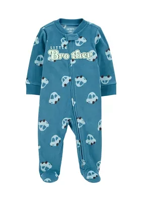 Baby Boys Microfleece Printed Footie Pajamas