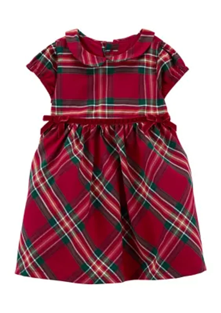 Baby Girls Plaid Printed Dress