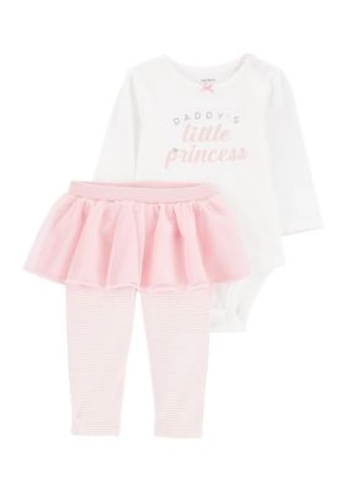 Baby Girls Graphic Bodysuit and Tutu Leggings Set