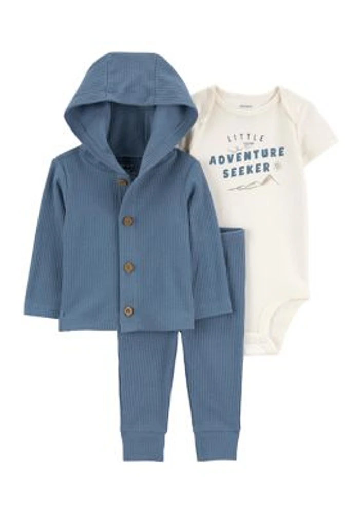 Baby Boys Hooded Cardigan Set