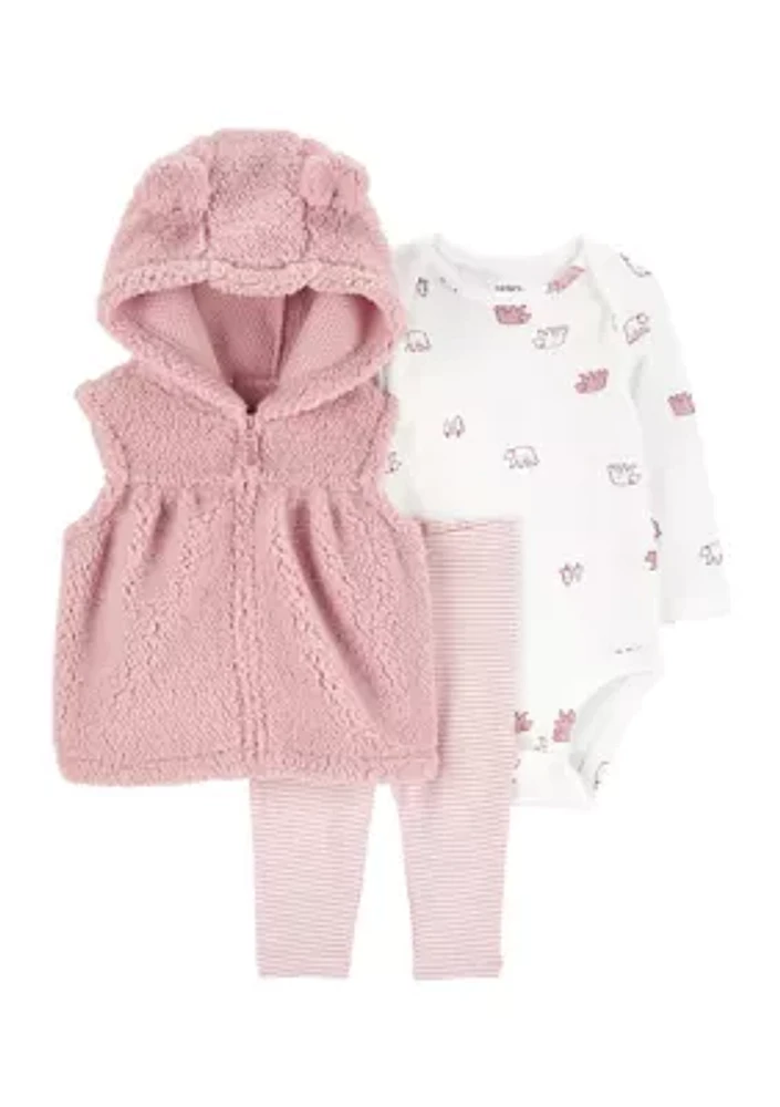 Baby Girls 3-Piece Vest Set