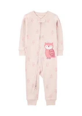 Baby Girls Printed Cotton Footie Pajamas