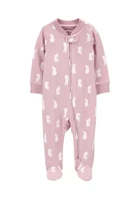 Baby Girls Printed Footie Pajamas