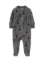 Baby Girls Printed Footie Pajamas