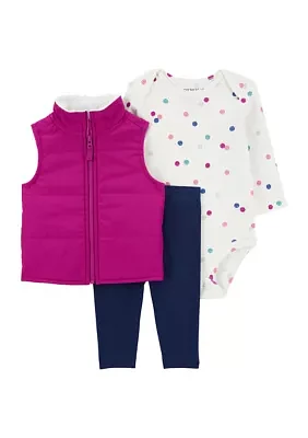 Baby Girls 3 Piece Vest Set