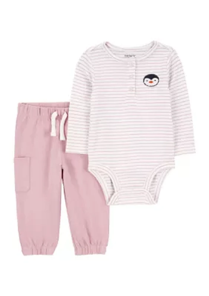 Baby Girls 2 Piece Bodysuit Set