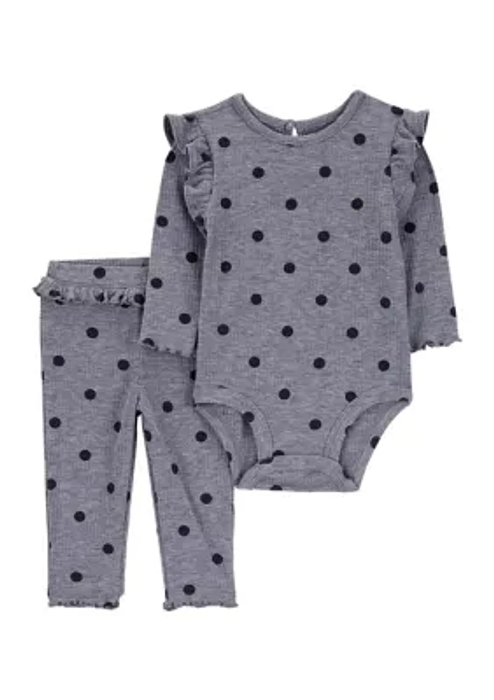 Baby Girls Printed Bodysuit and Leggings Set