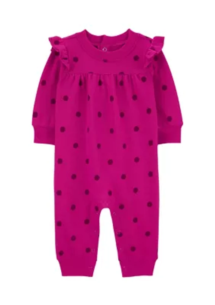 Baby Girls Polka Dot Printed Jumpsuit