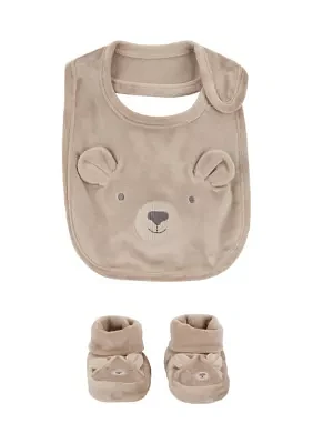 Baby Giftable Bear Bib and Booties Set