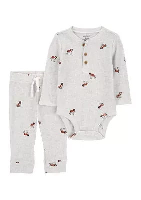 Baby Boys Printed Thermal Bodysuit and Joggers Set