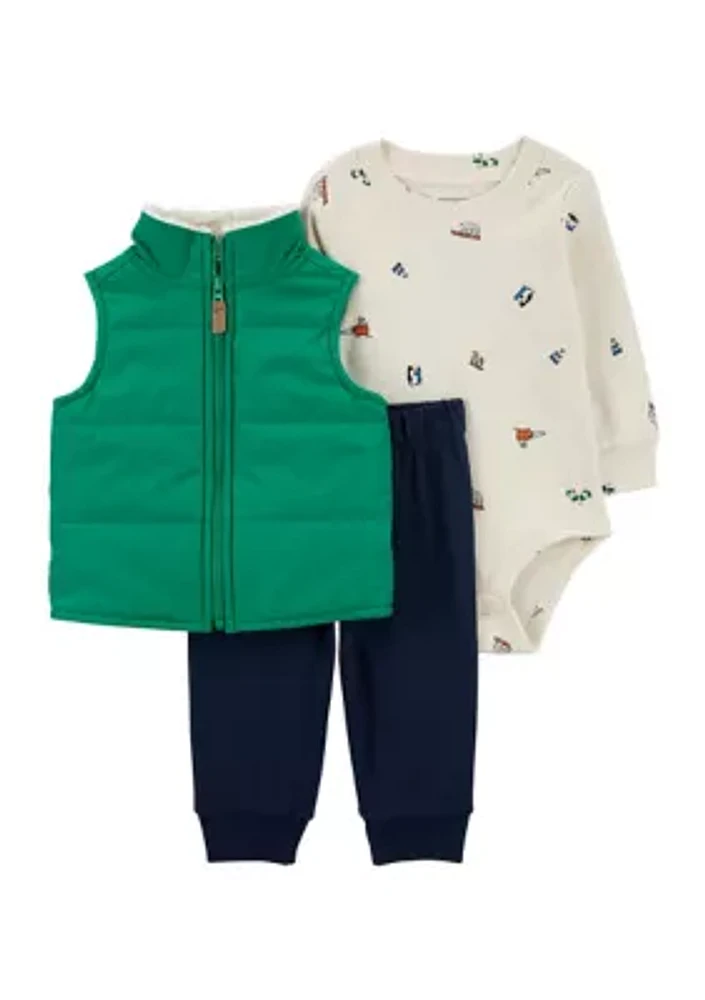 Baby Boys 3 Piece Vest Set