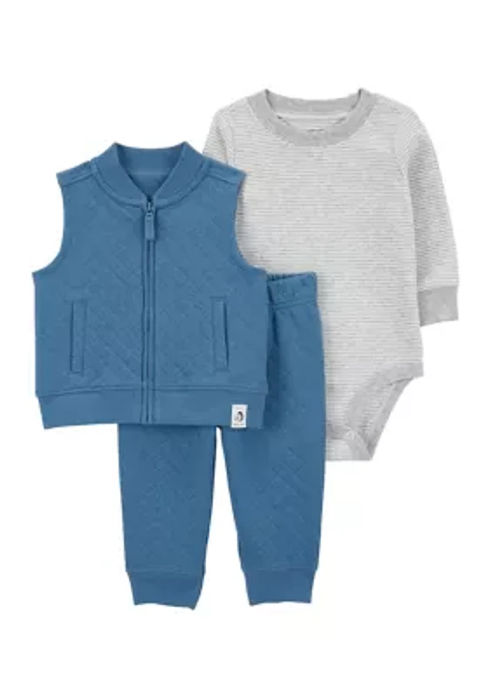 Baby Boys 3 Piece Vest Set