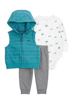 Baby Boys 3 Piece Vest Set