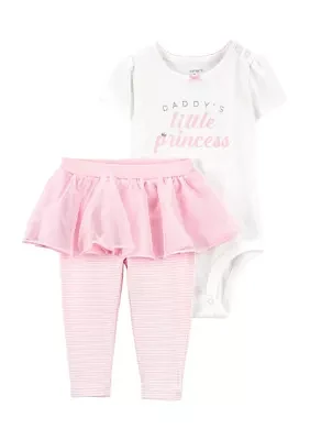 Baby Girls Graphic Bodysuit and Tutu Leggings Set