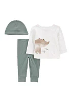 Baby Boys 3 Piece Ribbed Pants Set