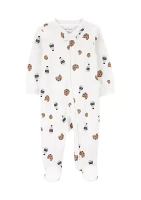 Baby Cookies Printed Sleep and Play Footie Pajamas