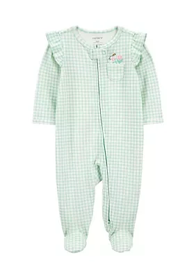 Baby Girls Gingham Footie Pajamas