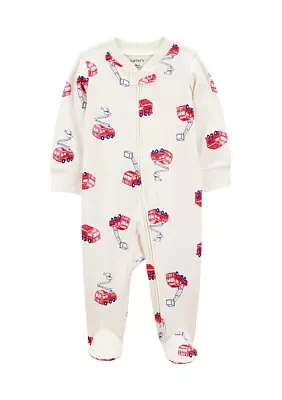 Baby Boys Printed Footie Pajamas