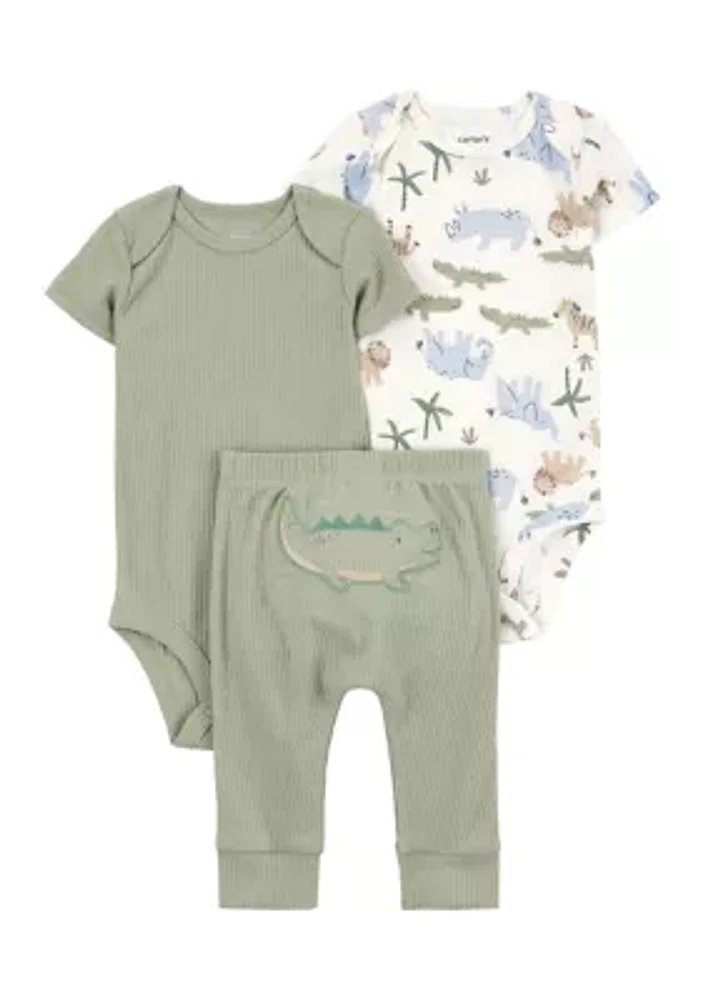 Baby Boys 3 Piece Bodysuit and Pants Set