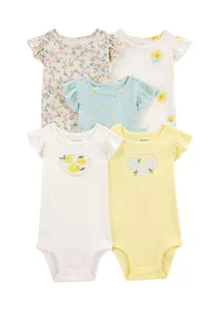 Baby Girls Bodysuits - 5 Pack