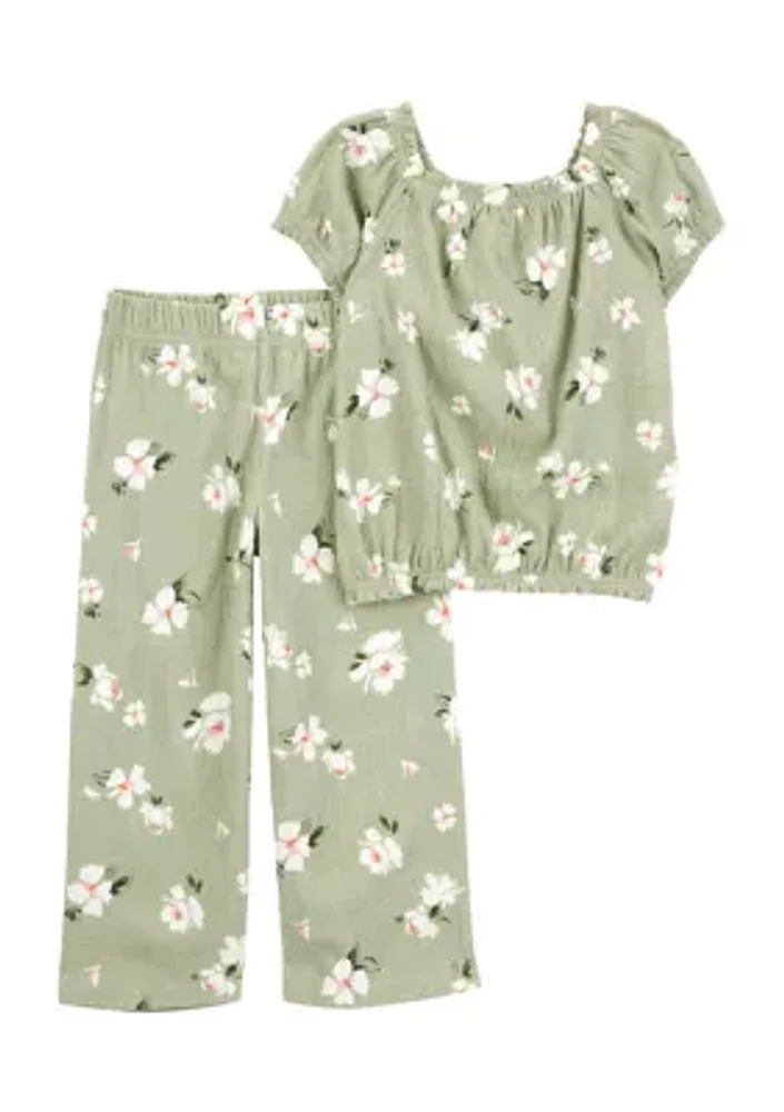 Baby Girls Printed Top and Pants Set