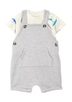 Baby Boys Printed Shortalls Set