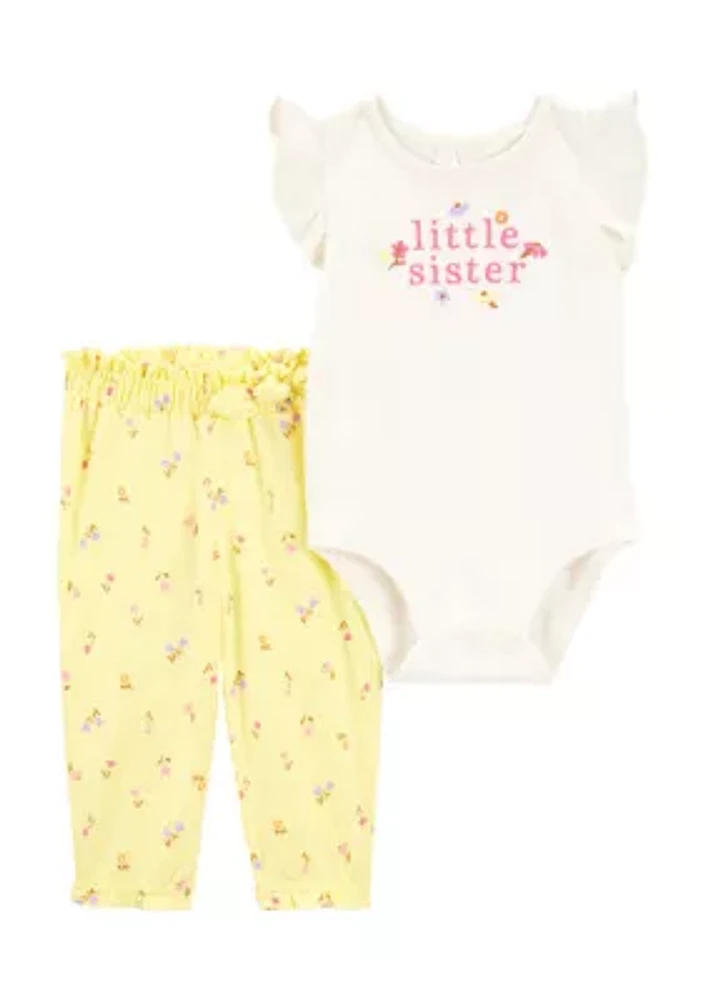 Baby Girls Bodysuit and Pants Set