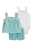 Baby Girls Gingham Top and Bodysuit Set