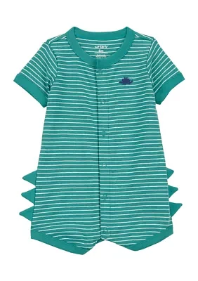 Baby Boys Striped Dinosaur Romper