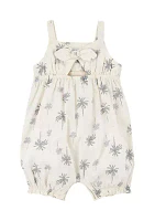 Baby Girls Palm Tree Printed Romper