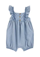 Baby Girls Flutter Sleeve Romper