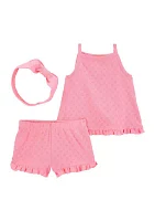 Baby Girls Three Piece Set with Headband