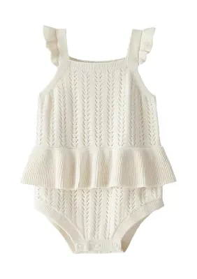 Baby Girls Pointelle Bubble Romper