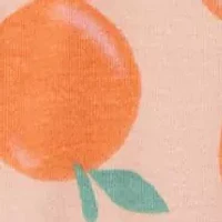 Baby Girls Orange Printed Footie Pajamas