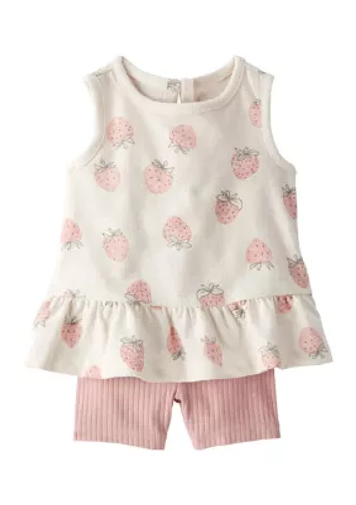 Baby Girls Knit Top and Shorts Set