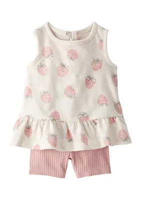 Baby Girls Knit Top and Shorts Set