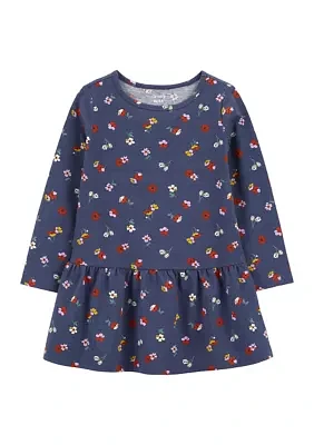 Baby Girls Floral Printed Knit Dress