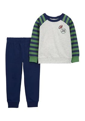 Toddler Boys Stripe Football Graphic T-Shirt and Joggers Set