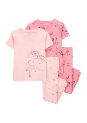 Toddler Girls 4-Piece Pajama Set