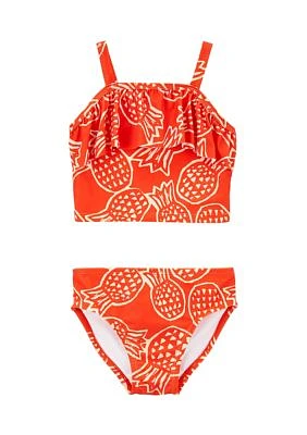 Toddler Girls Pineapple Ruffle 2 Piece Swimsuit