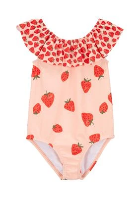 Toddler Girls Strawberry One Piece Swimsuit