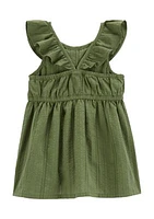 Toddler Girls Solid Textured Dress