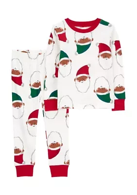 Toddler Boys Santa Printed Pajama Set