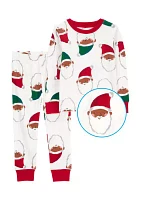 Toddler Boys Santa Printed Pajama Set