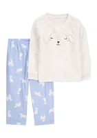 Toddler Girls Puppy Face Pajama Set